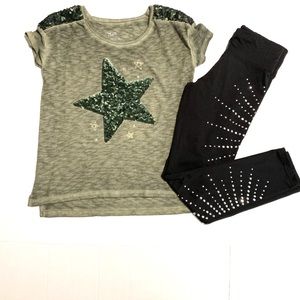 Girls set Justice size 10 shirt and leggings